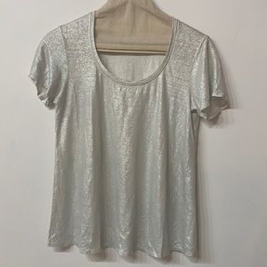 Eileen Fisher Silvery Metallic Tee!